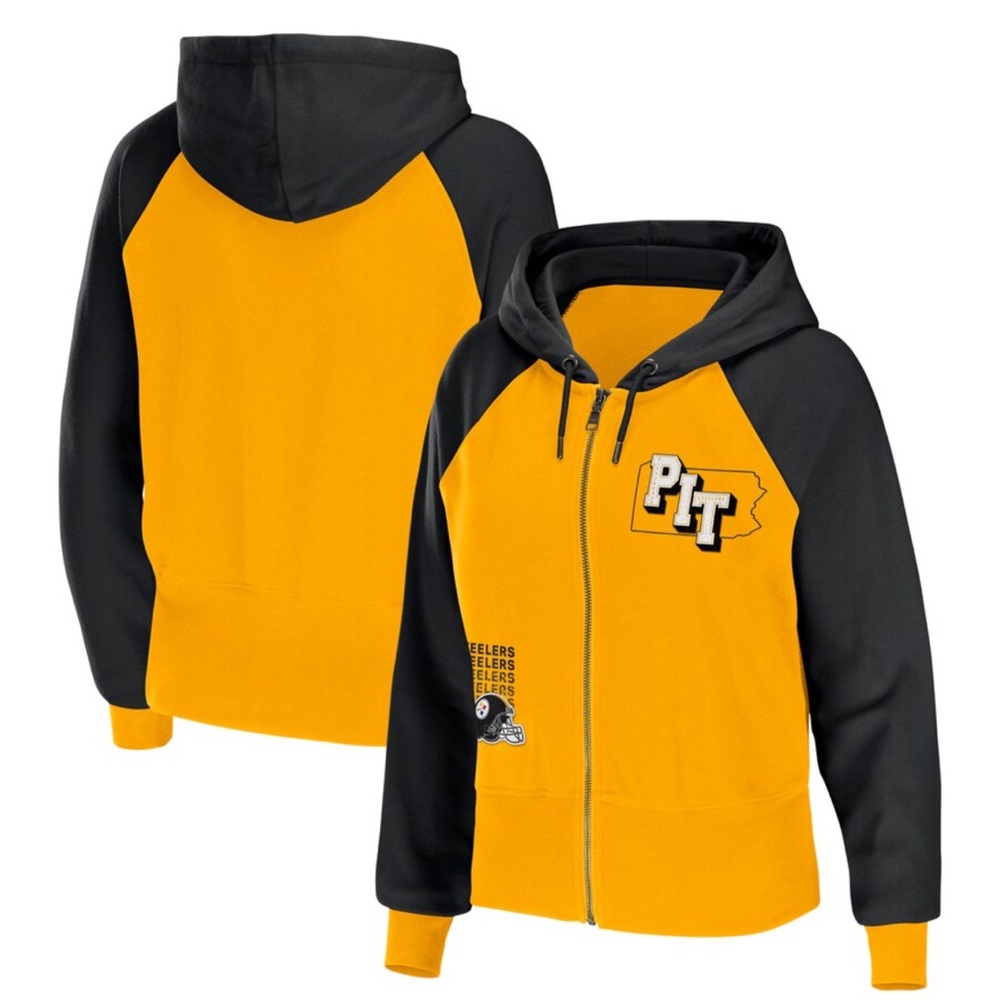 Pittsburgh Steelers WEAR by Erin Andrews Women’s Color-block Lightweight Hoodie